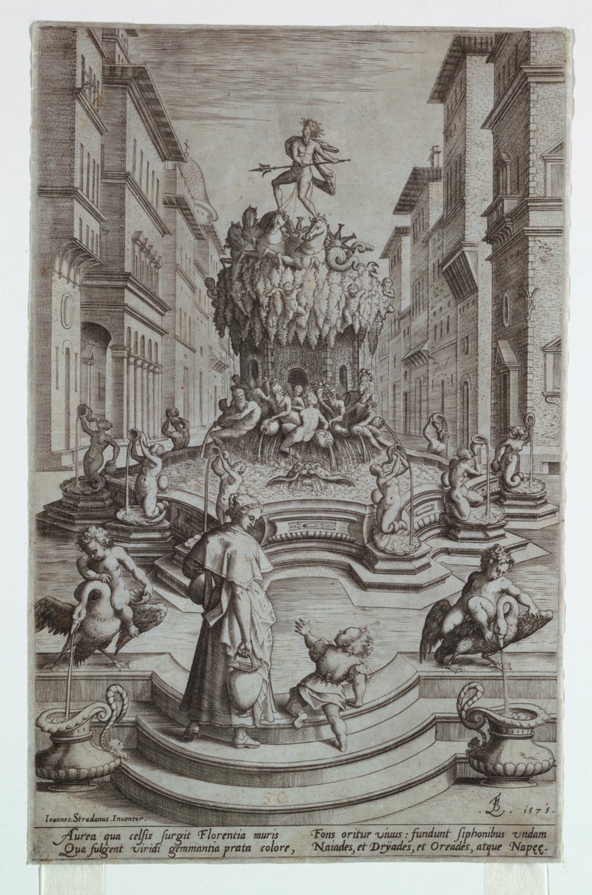 Fonte de Netuno, Florença de after Jan van der Straet, called Stradanus