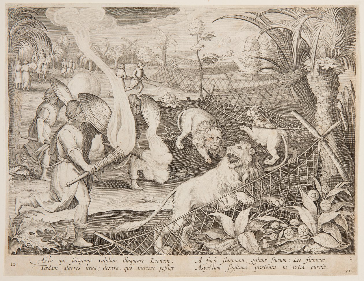 Armadilha do leão de after Jan van der Straet, called Stradanus