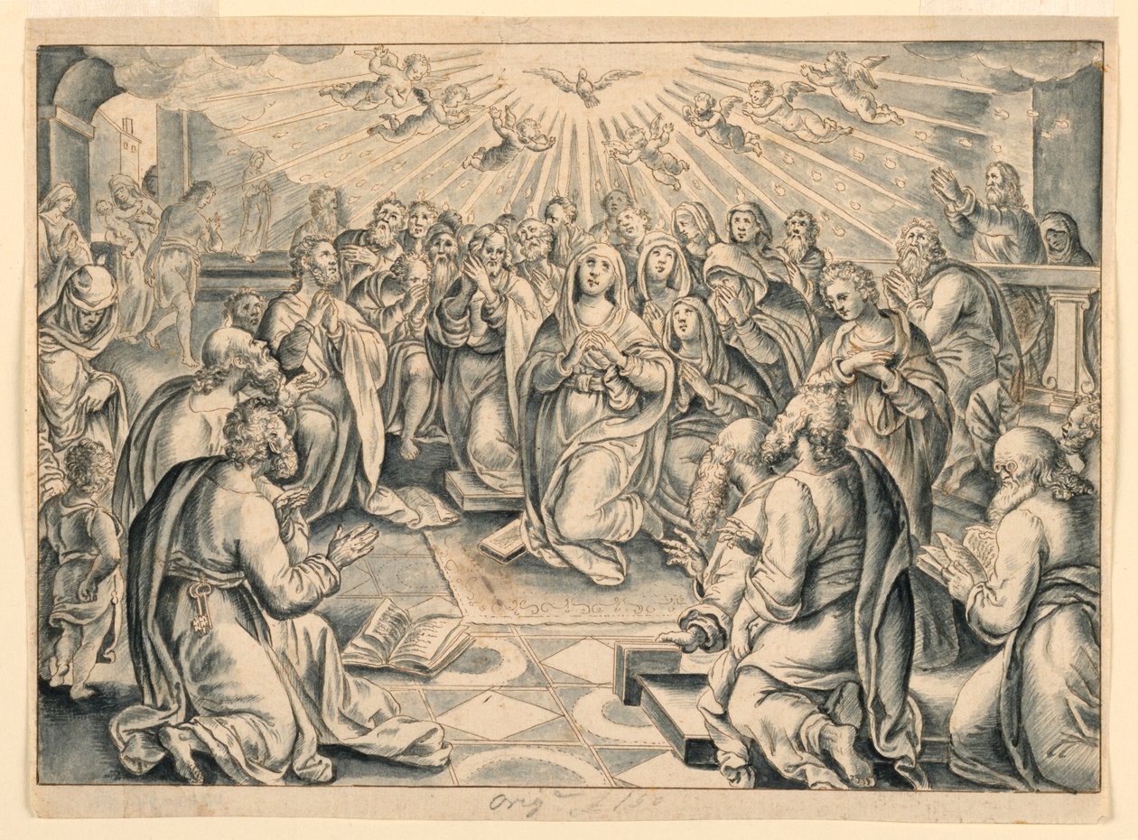 Cena de Atos dos Apóstolos, depois de Stradanus de after Jan van der Straet, called Stradanus