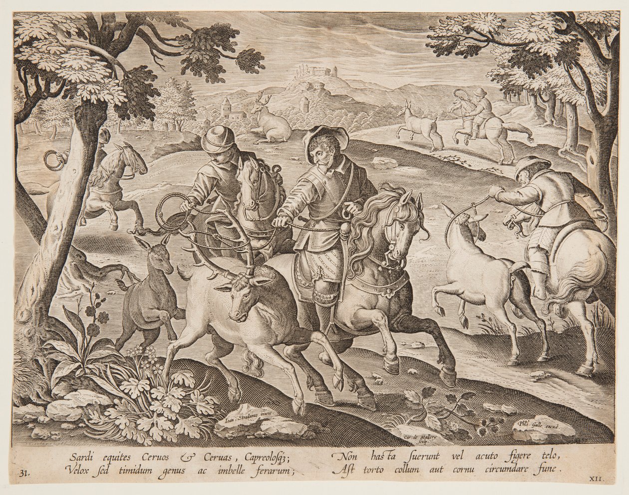 Capturando veados de after Jan van der Straet, called Stradanus