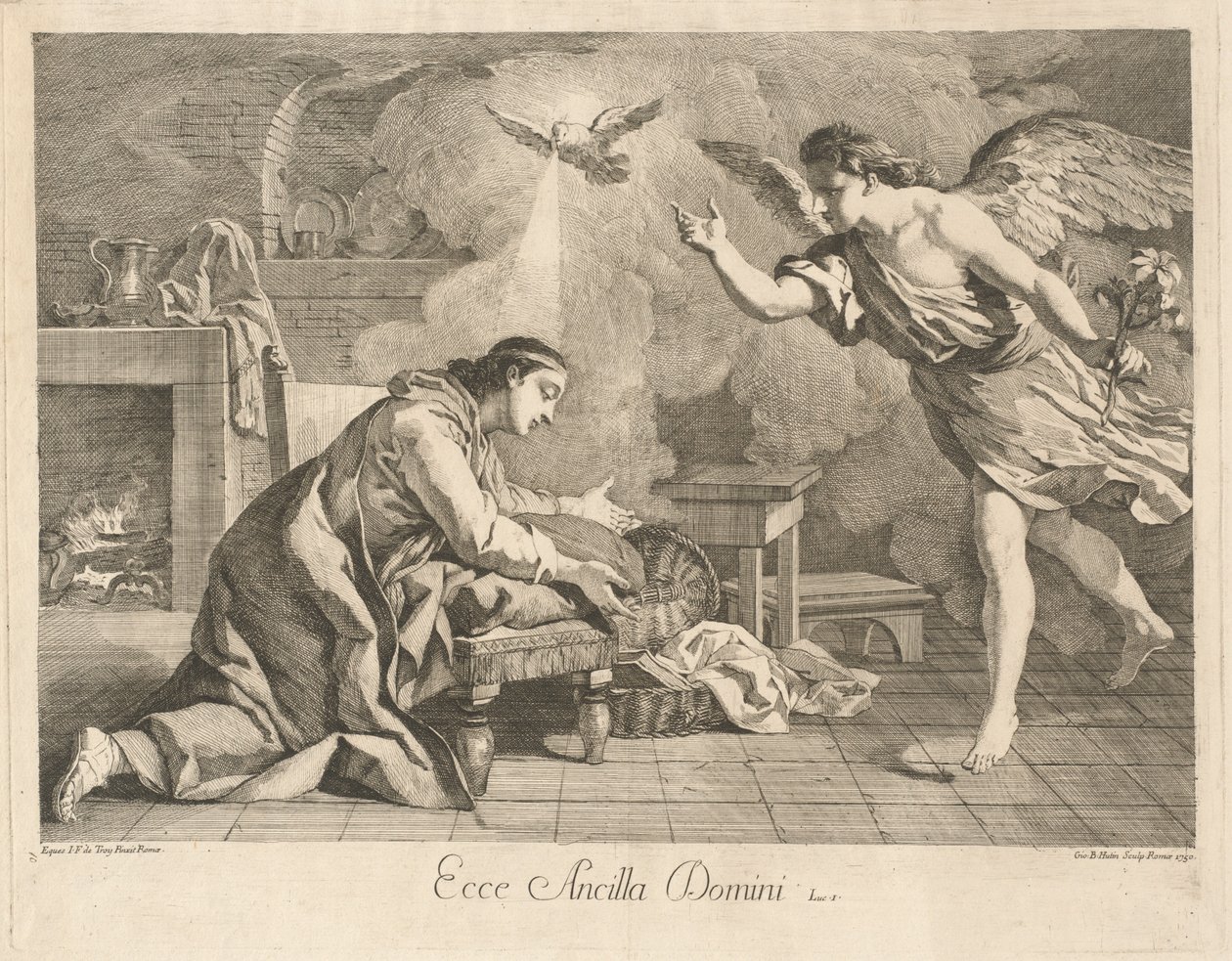 A Anunciação de after Jean François de Troy Jean Baptiste Hutin