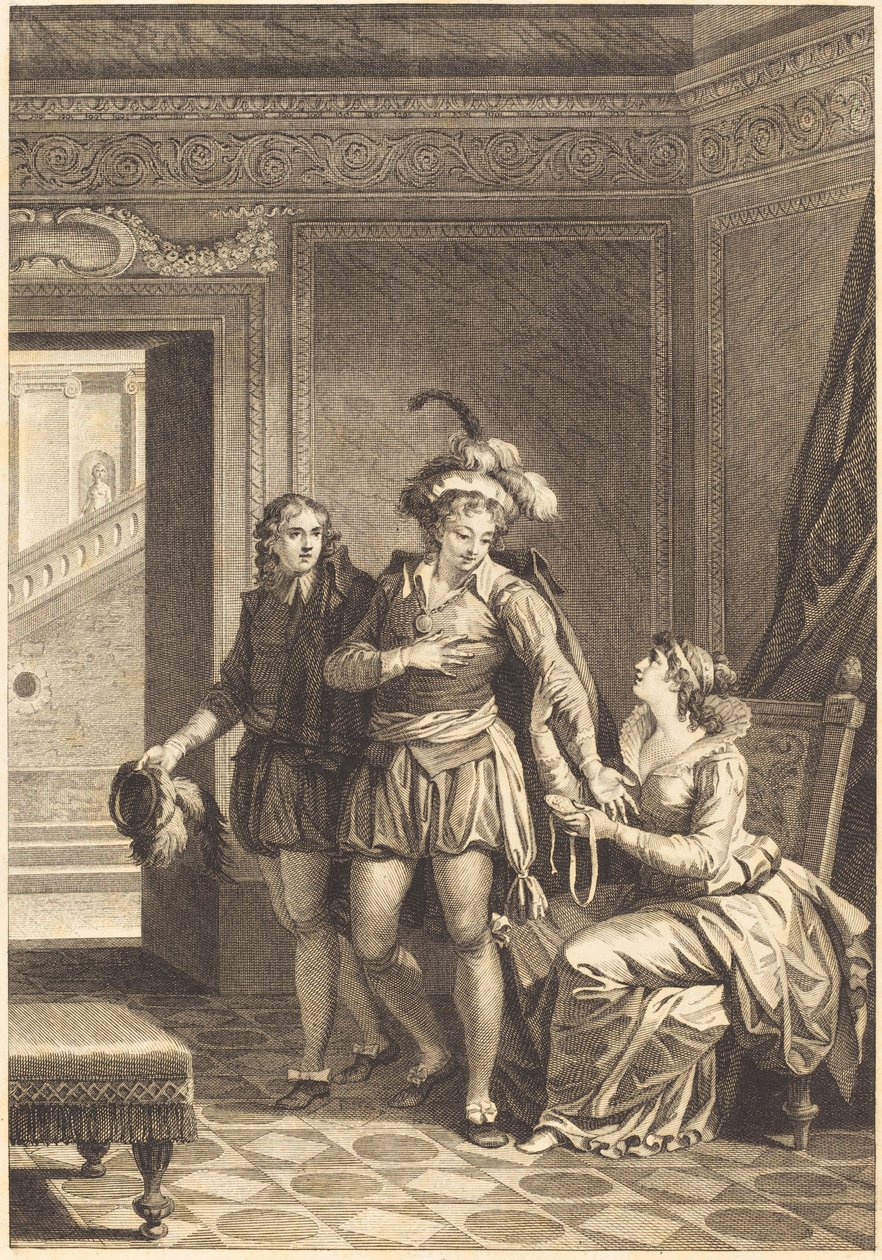 Joconde: Le partida de after Jean Jacques François Le Barbier I