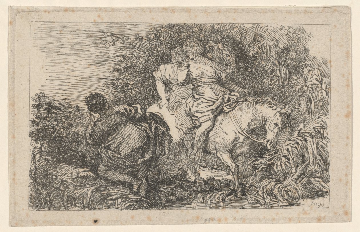 O Vôo de Clélia de after Livio Mehus Jean Honoré Fragonard