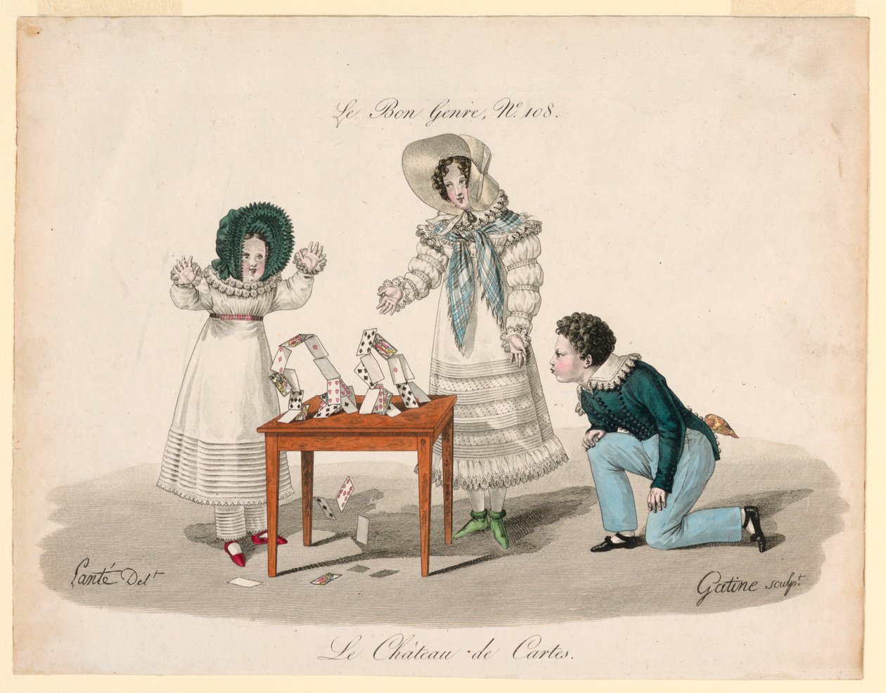 A casa de cartas de after Louis Marie Lanté