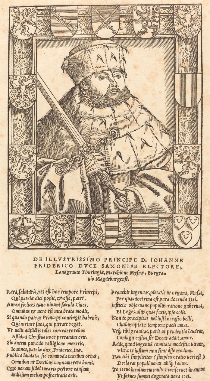 João Frederico, o Magnânimo, em vestes eleitorais de after Lucas Cranach the Younger