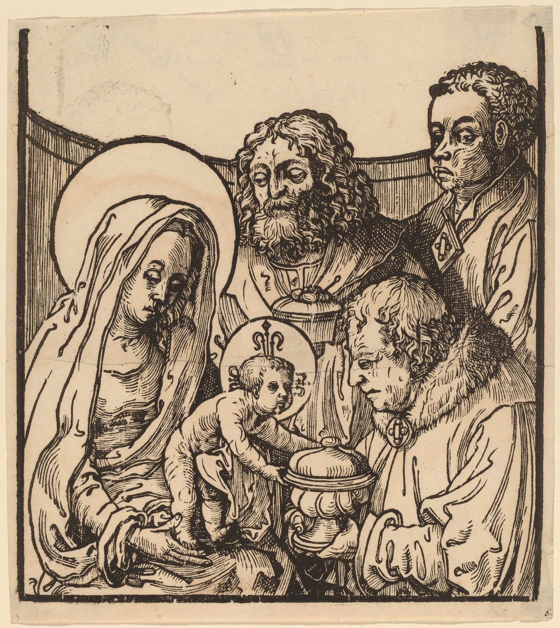 A adoração dos magos de after Lucas van Leyden