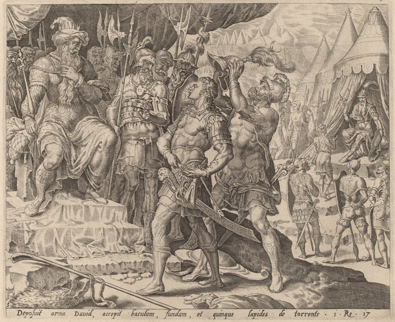 Davi armado diante de Saul de after Maerten van Heemskerck