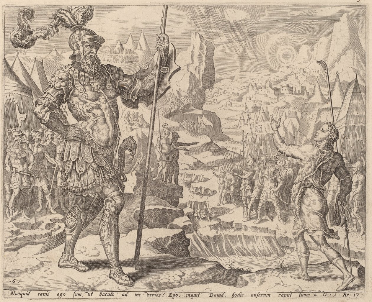 Davi encontrando Golias de after Maerten van Heemskerck