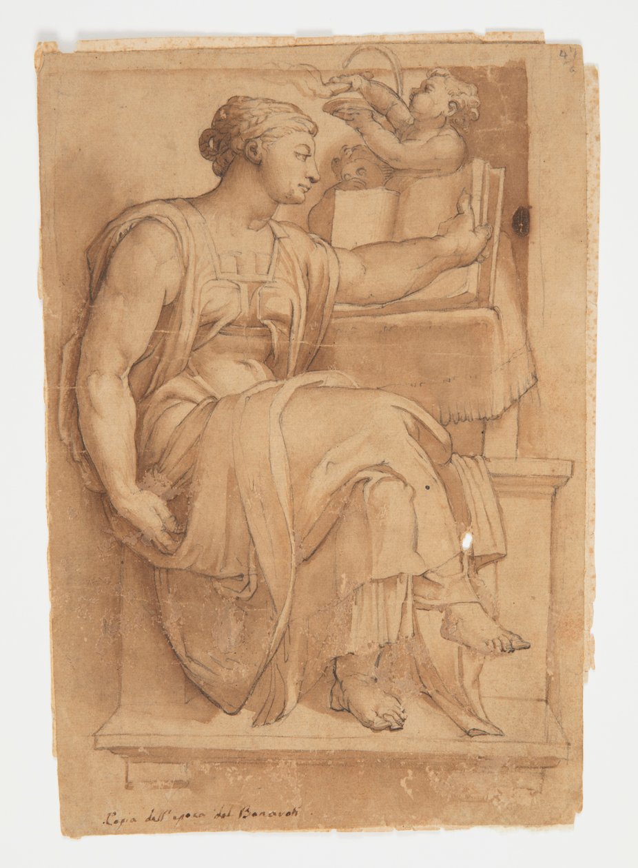Erythean Sibyl do teto da Capela Sistina, depois de Michelangelo de after Michelangelo Buonarroti