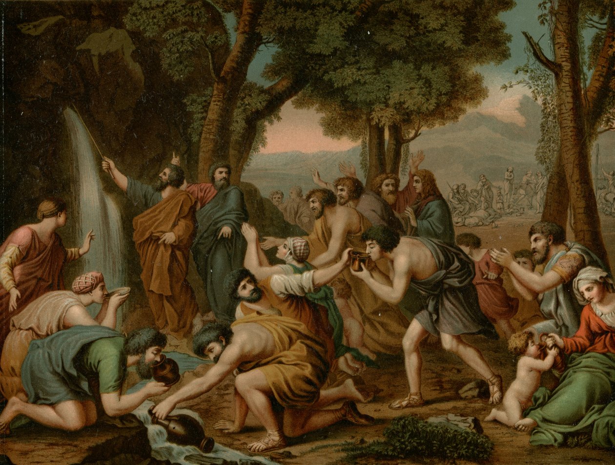 Moisés atingindo a água de after Nicolas Poussin