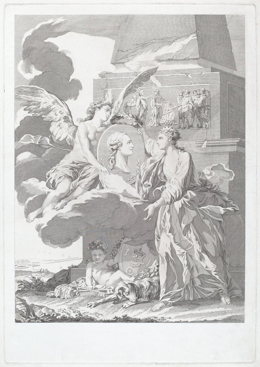 Retrato alegórico de Pierre Buirette de Belloy de after Nicolas René Jollain Louis Simon Lempereur