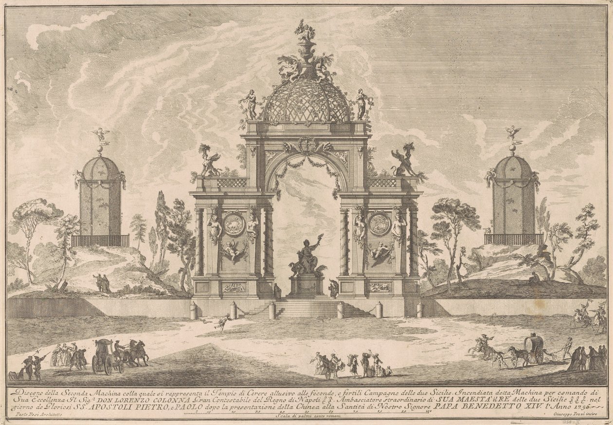 A Seconda Macchina para a Chinea de 1756: O Templo de Ceres de after Paolo Posi Giuseppe Pozzi