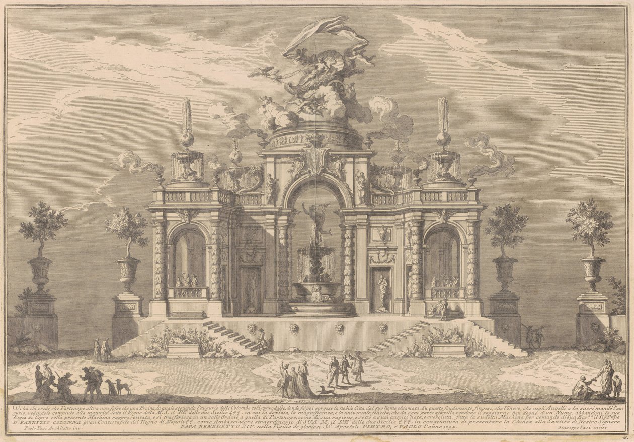 A Prima Macchina para a Chinea de 1754: O Palácio de Vênus em Chipre de after Paolo Posi Giuseppe Vasi