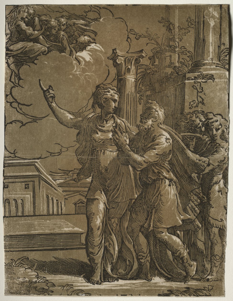 Sibila Tiburtina e o Imperador Augusto de after Parmigianino