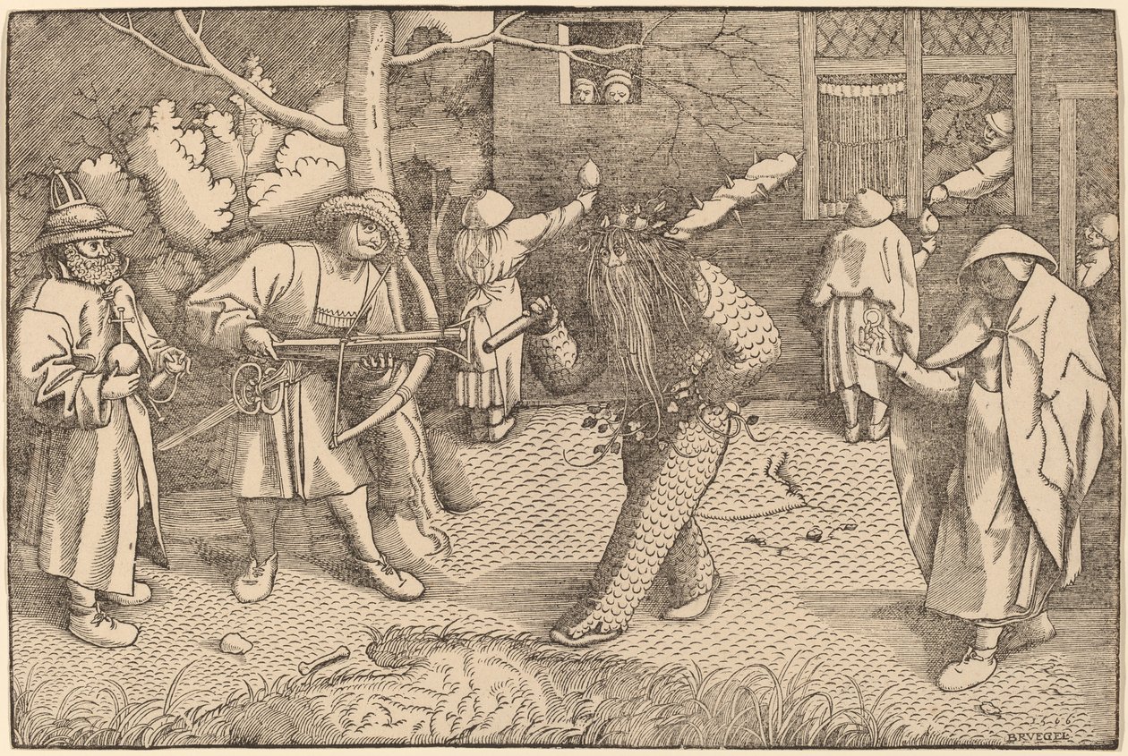 A Máscara de Ourson e Valentin de after Pieter Bruegel the Elder