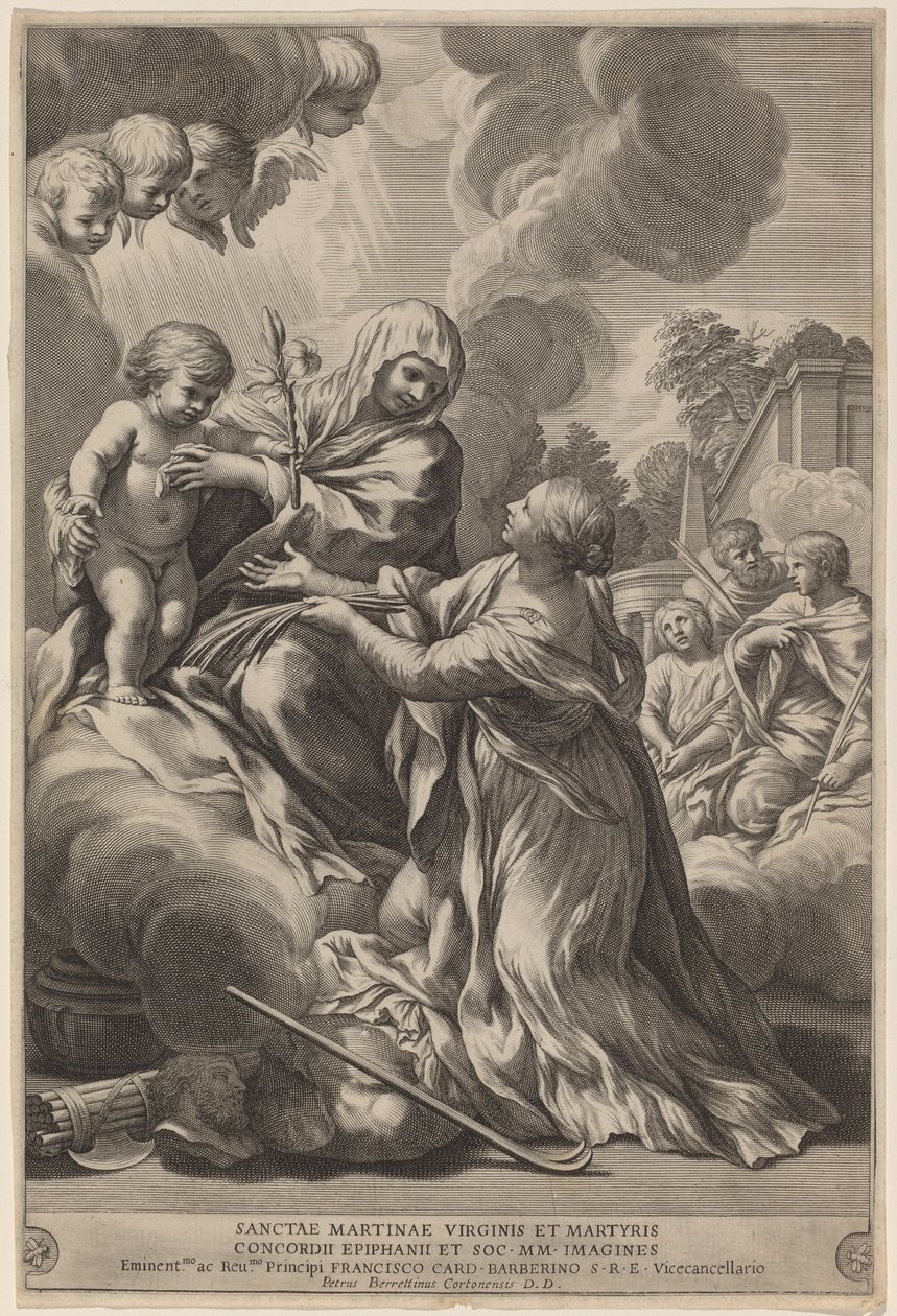 Virgem e Menino com Mártires de after Pietro da Cortona
