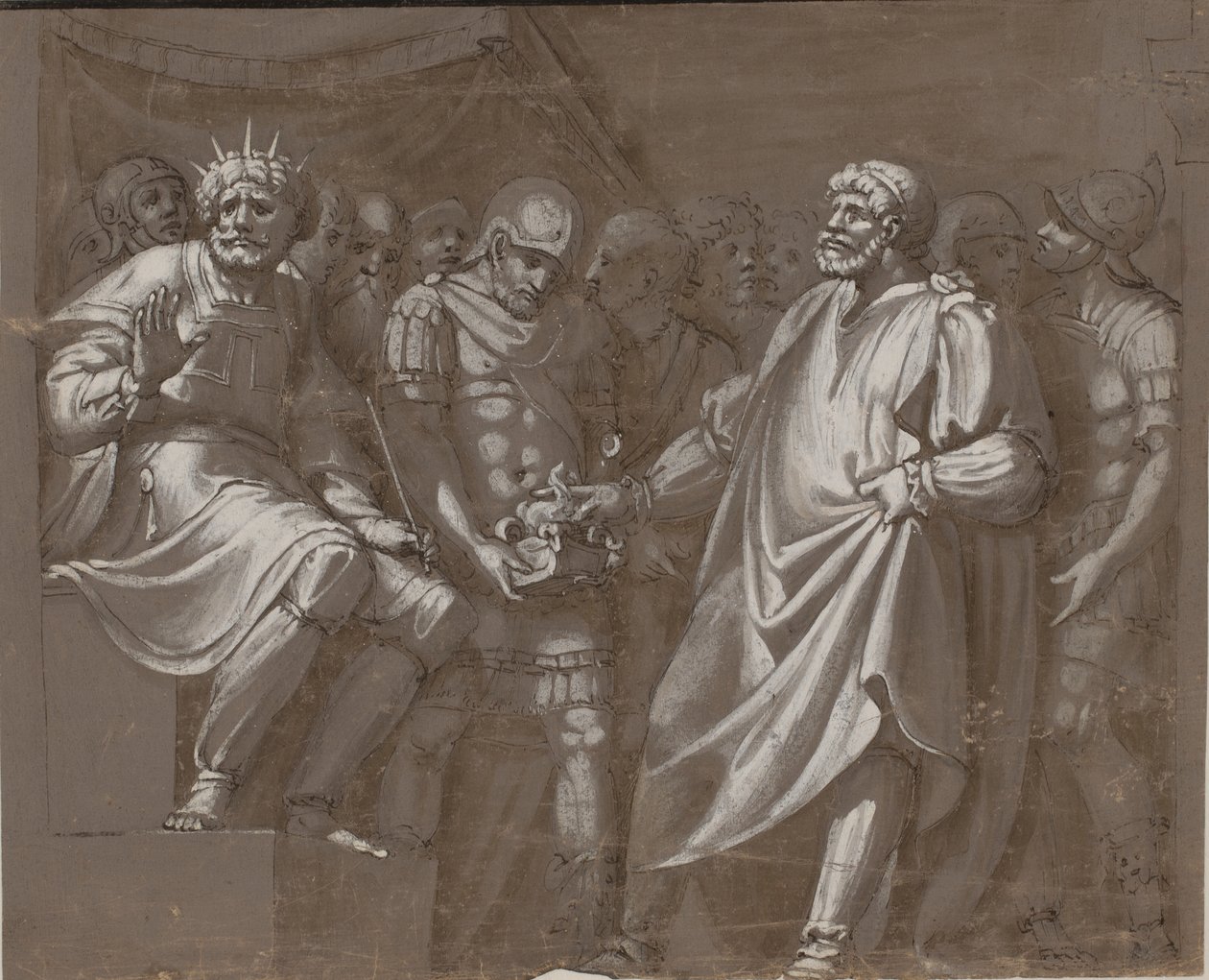 Mucius Scaevola antes de Porsenna de after Polidoro da Caravaggio