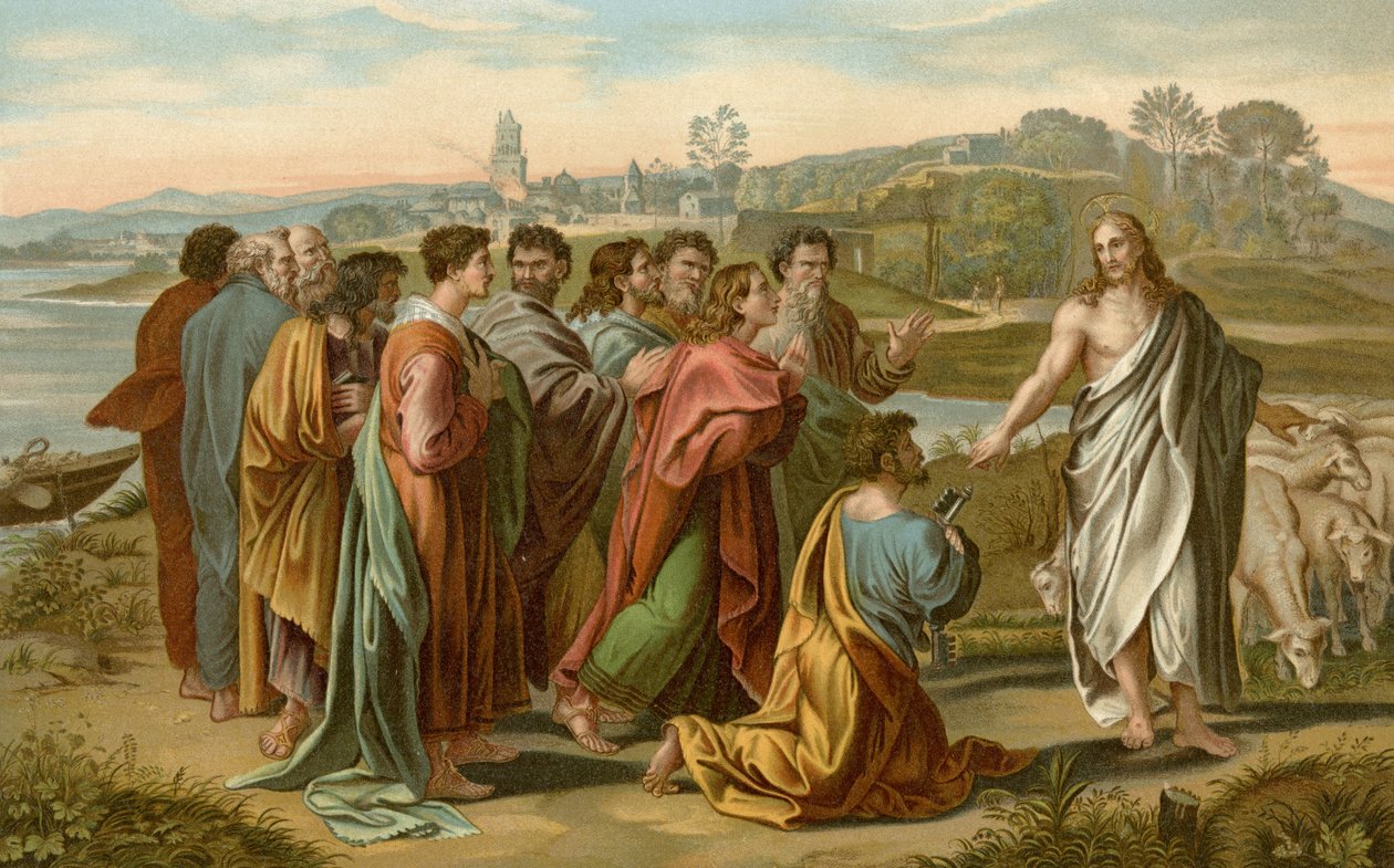 Alimente meus cordeiros de after Raphael