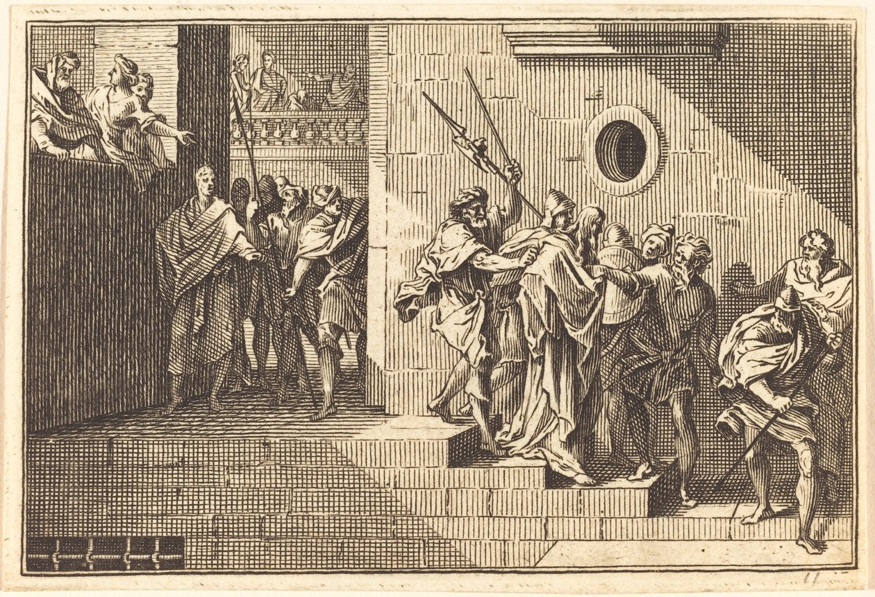 Herodes enviando Cristo de volta a Pilatos de after Sébastien Le Clerc I