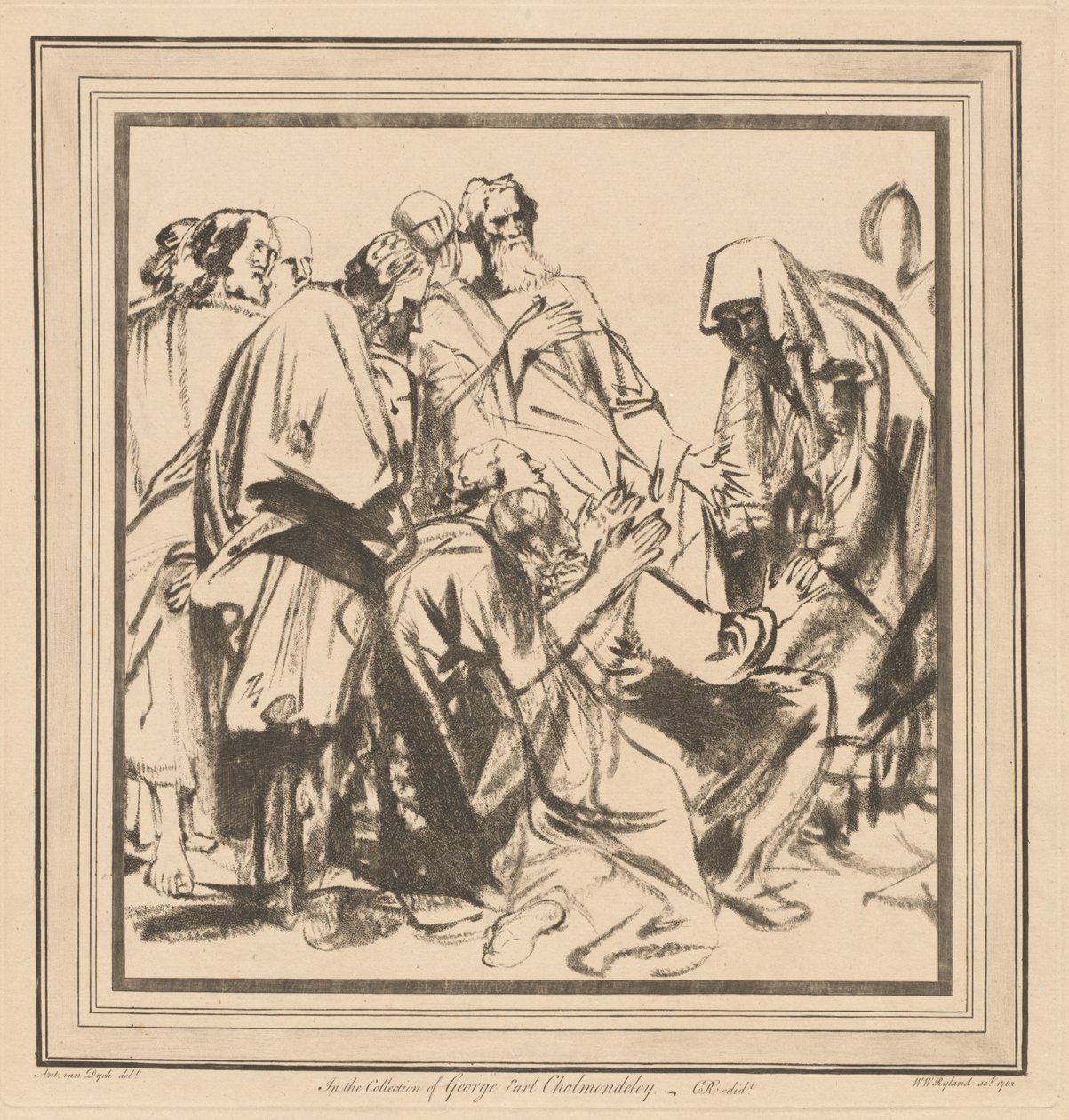 Jacó persuadido a enviar Benjamim com seus irmãos ao Egito de after Sir Anthony van Dyck William Wynne Ryland
