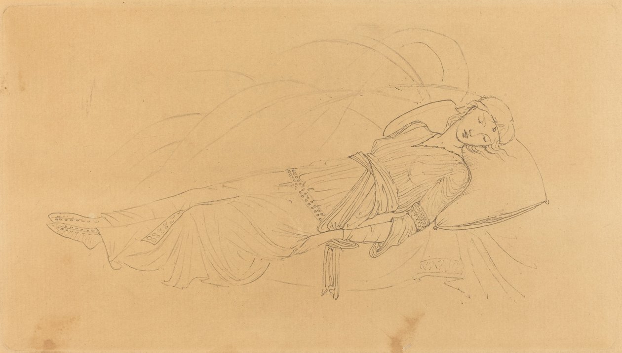 A bela Adormecida de after Sir Edward Coley Burne Jones