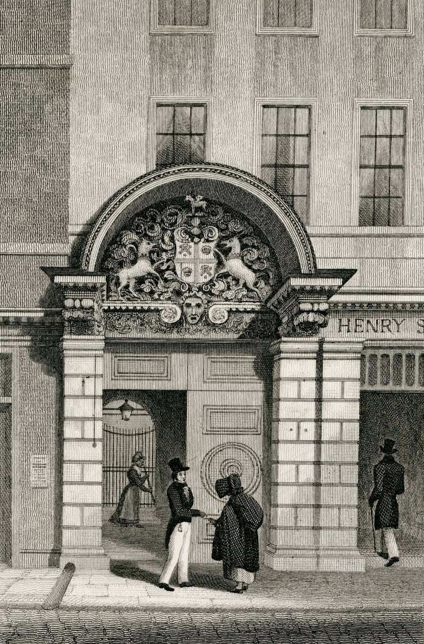 Barber Surgeons Hall, Rua Monkwell, 1830 de Thomas Hosmer after Shepherd
