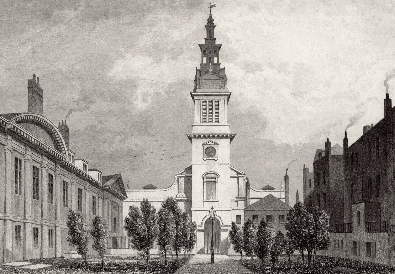 Igreja de Cristo e parte do Hospital de Cristo, 1831 de Thomas Hosmer after Shepherd