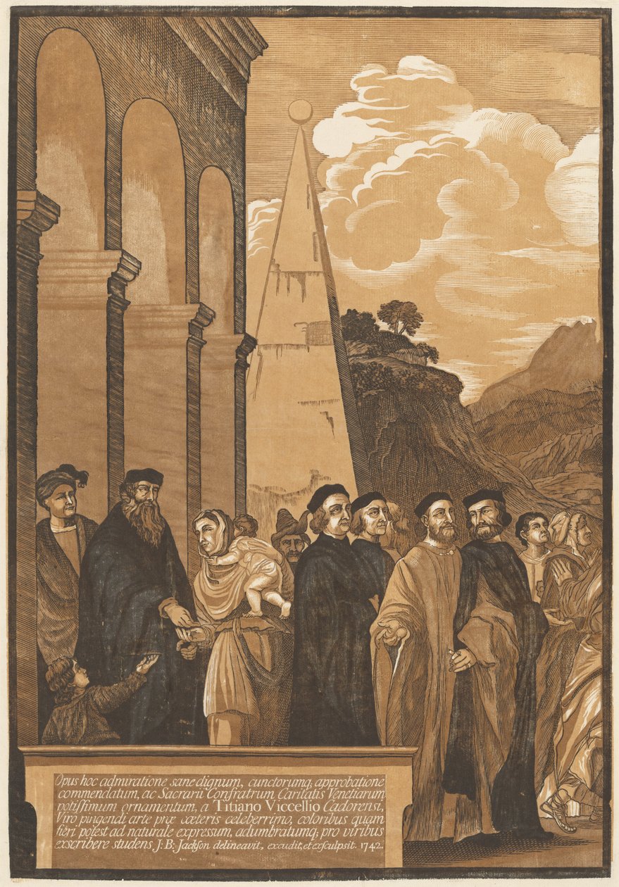 Apresentação da Virgem no Templo (Painel Esquerdo) de after Titian John Baptist Jackson