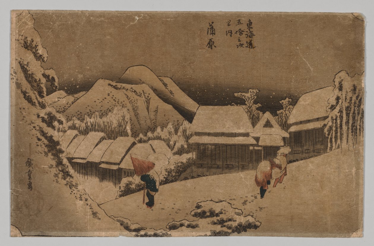 Kambara: Noite de Neve de after Utagawa Hiroshige
