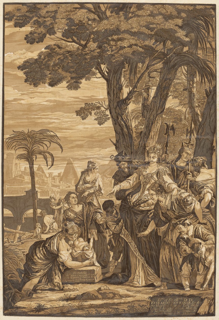 A descoberta de Moisés de after Veronese John Baptist Jackson