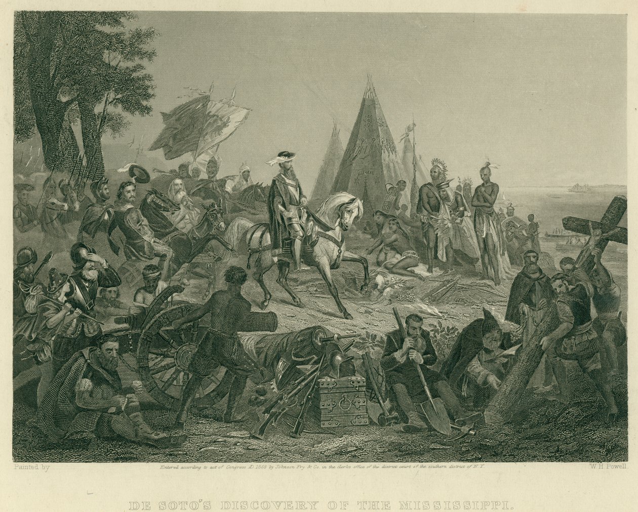 A descoberta do Mississippi pelo De Soto de after W.H. Powell