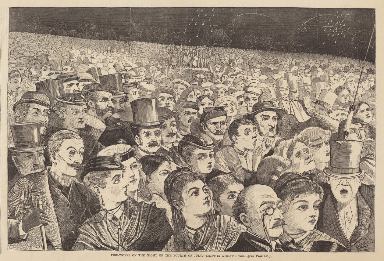 Fogos de artifício na noite de quatro de julho de Winslow Homer