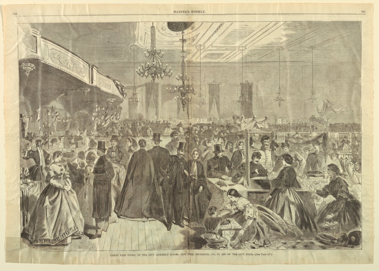 Grande Feira Dada no City Assembly Rooms, Nova York, dezembro de 1861, em Aid of City Poor, da Harper