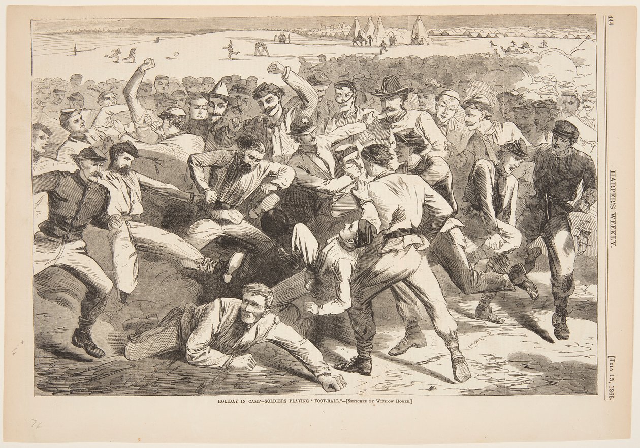 Férias no Acampamento – Soldados Jogando "Futebol" de after Winslow Homer