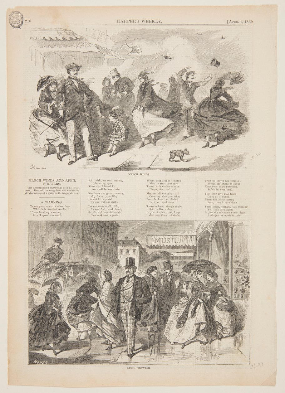 Ventos de março e chuvas de abril de after Winslow Homer