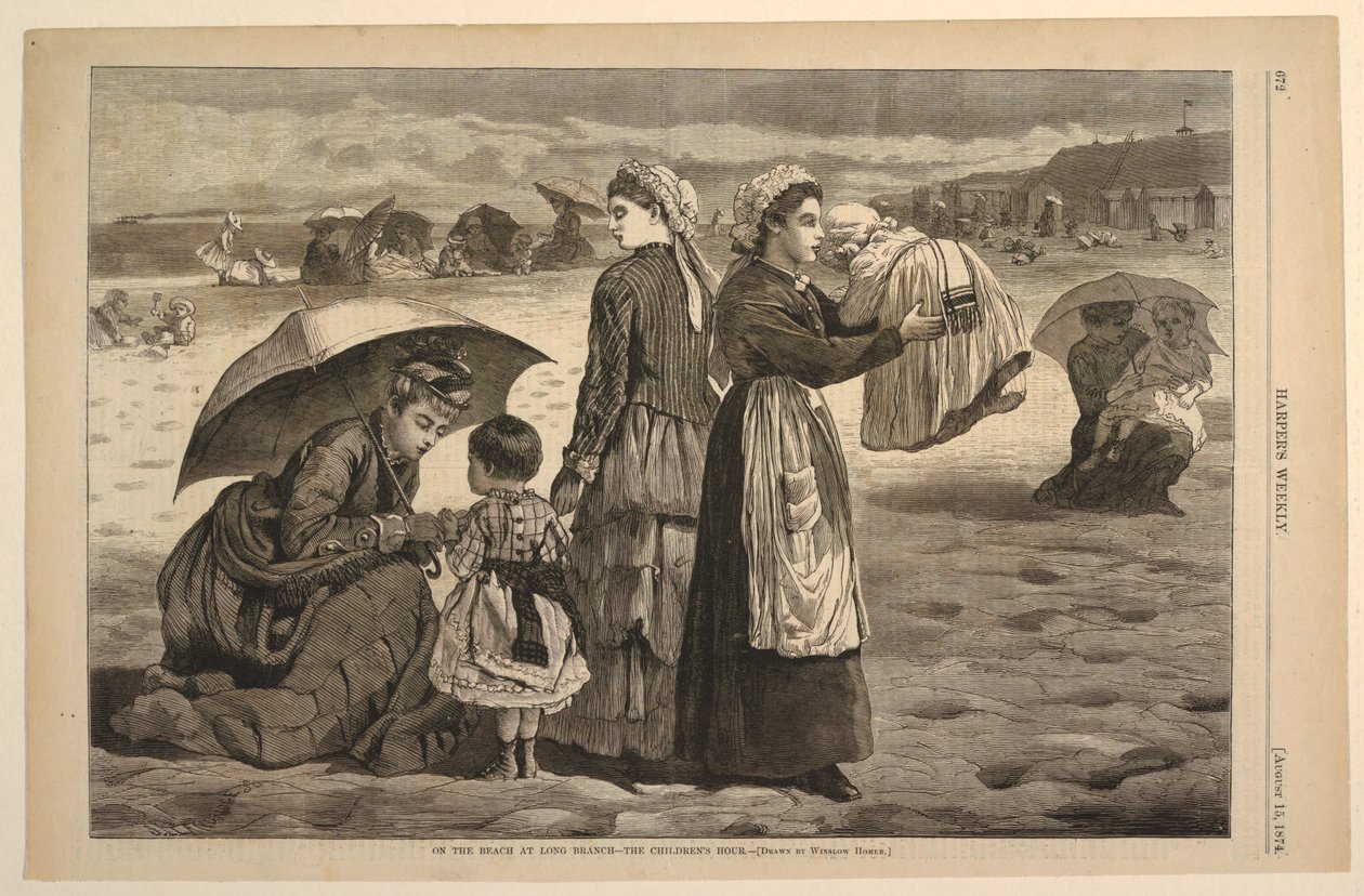 Na Praia de Long Branch – A Hora das Crianças de Winslow Homer