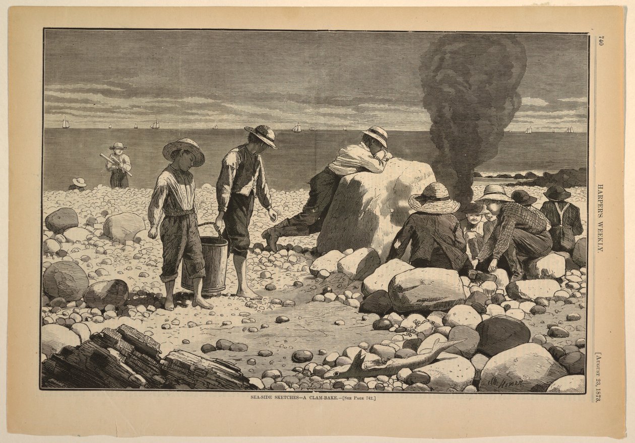 Esboços à Beira-mar – Um Assado de Amêijoas de after Winslow Homer
