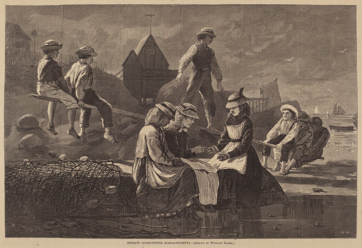 Seesaw - Gloucester, Massachusetts de after Winslow Homer