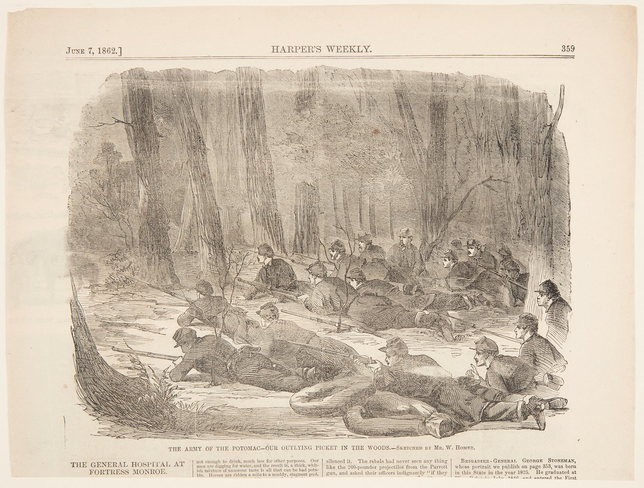O Exército do Potomac – Nosso Piquete na Floresta de after Winslow Homer