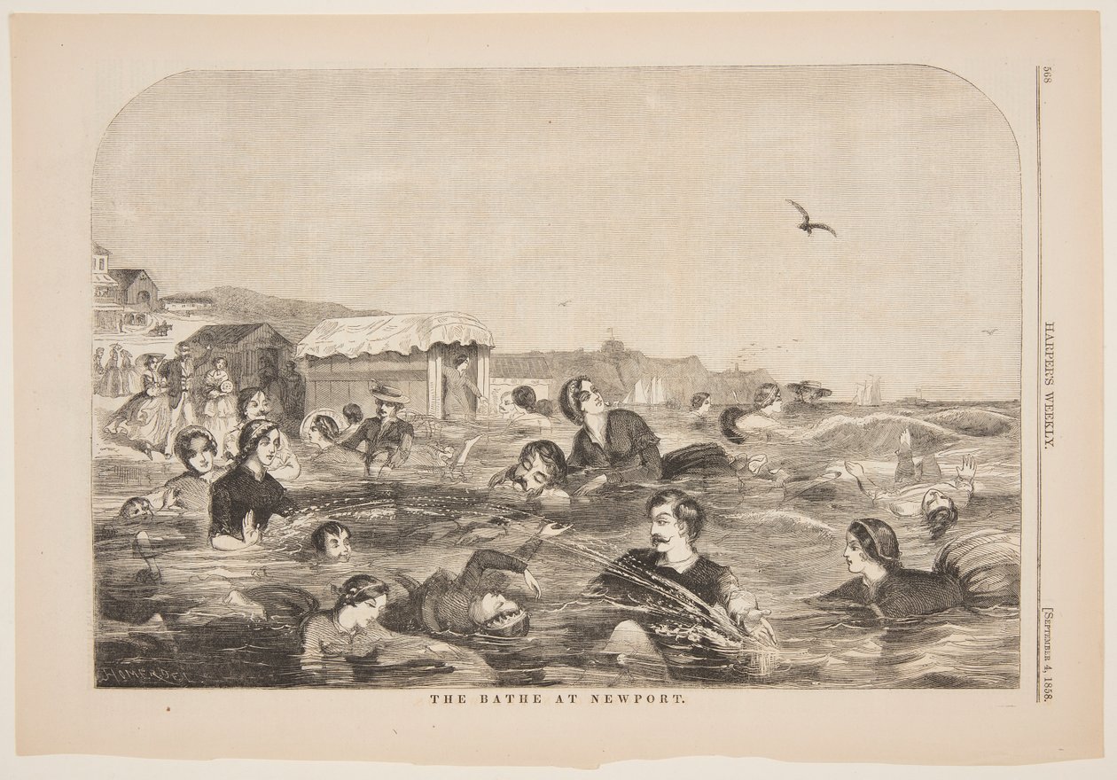 O banho em Newport de after Winslow Homer