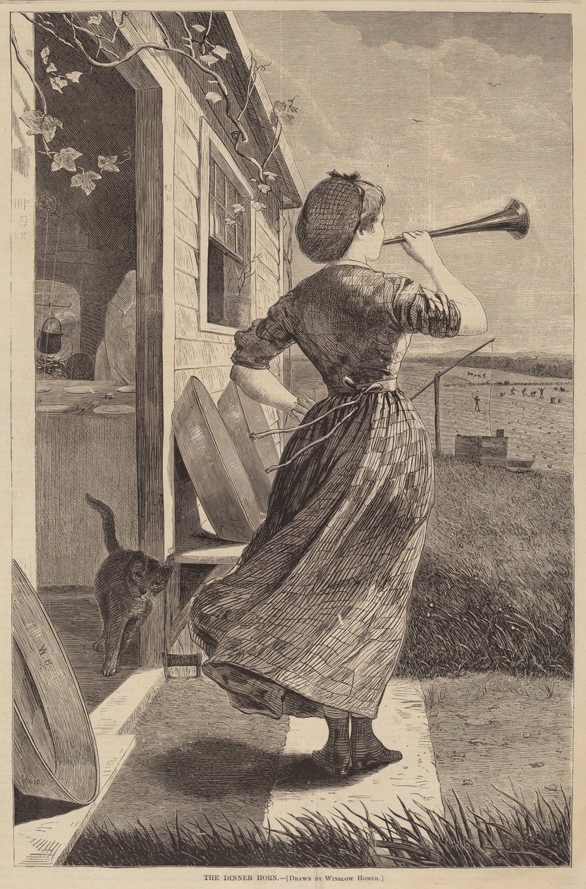 A corneta do jantar de after Winslow Homer