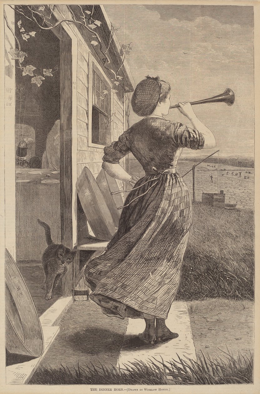 A corneta do jantar de after Winslow Homer