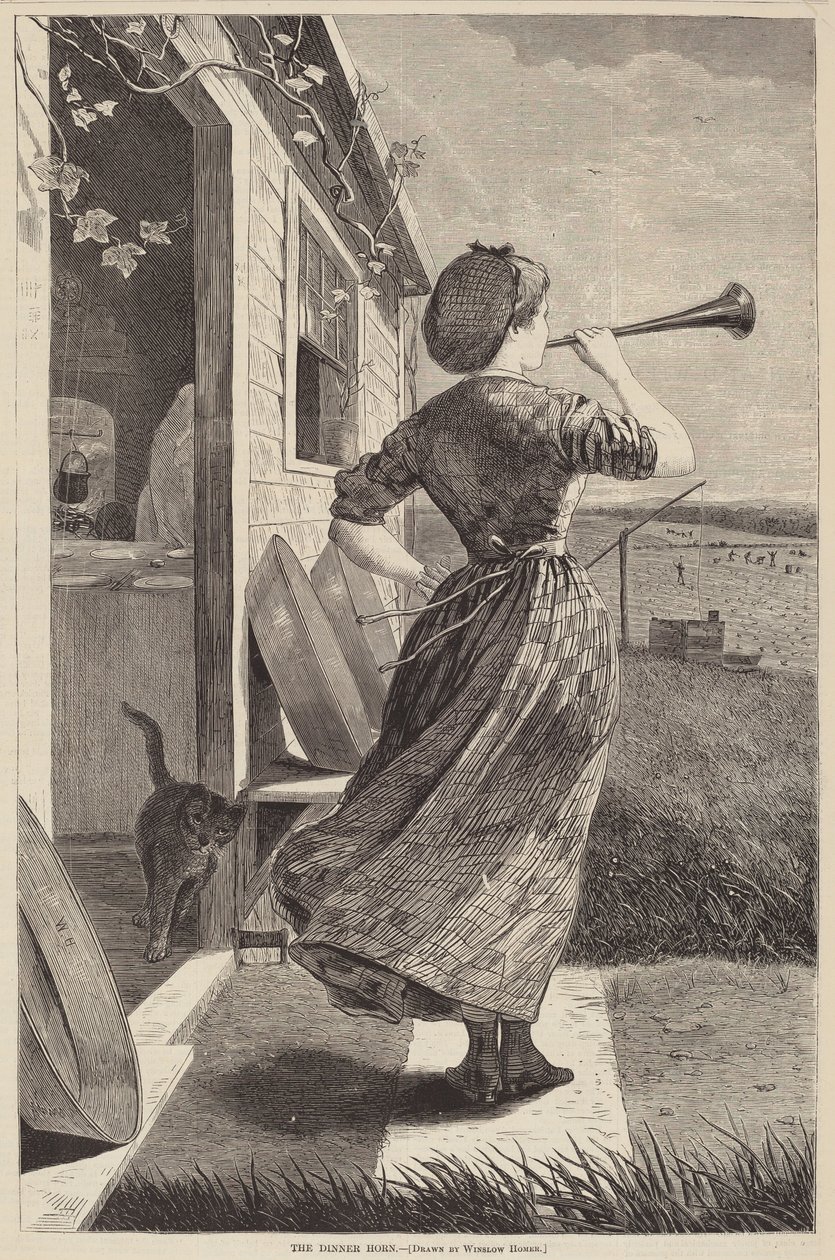 A corneta do jantar de after Winslow Homer