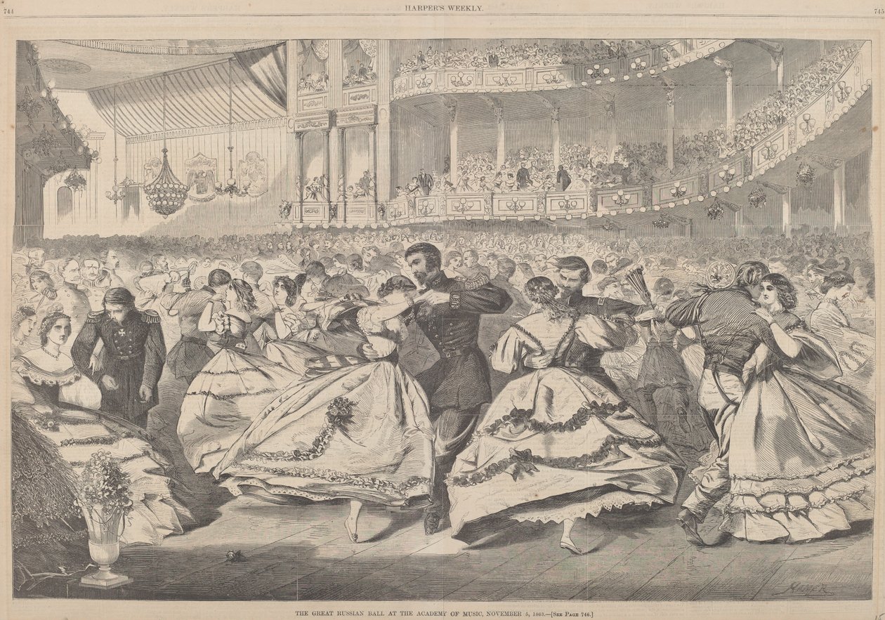 O Grande Baile Russo na Academia de Música, 5 de novembro de 1863 de after Winslow Homer