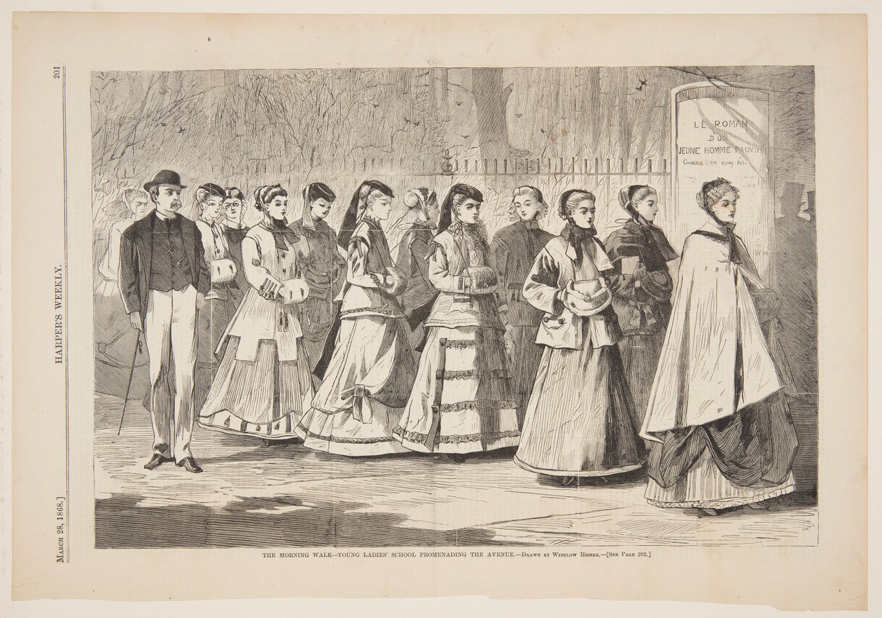 The Morning Walk - Escola de Moças Promenading the Avenue de Winslow Homer