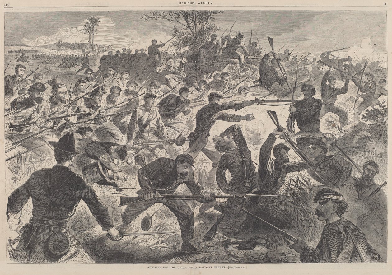 A Guerra pela União, 1862 - Uma carga de baioneta de after Winslow Homer