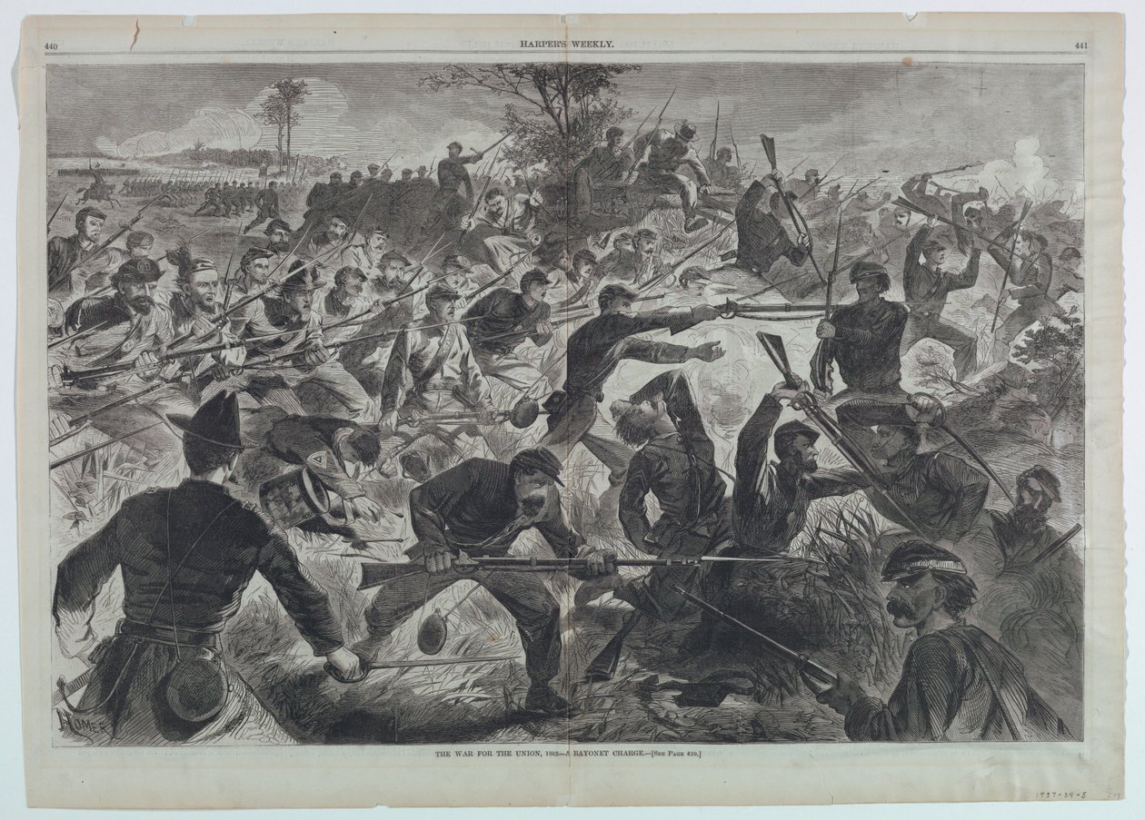A Guerra pela União, 1862 - Uma carga de baioneta de after Winslow Homer