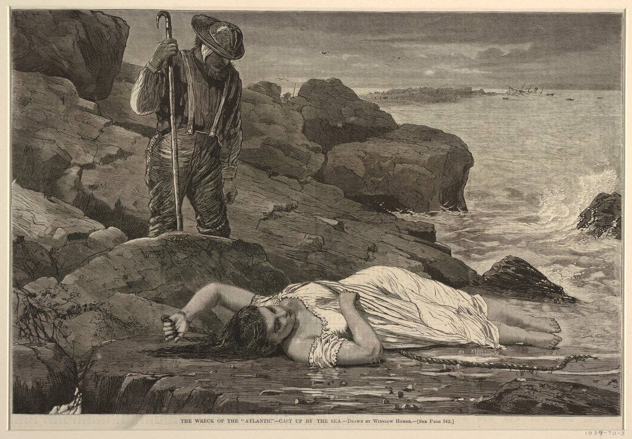 The Wreck of the "Atlantic" - Cast up by the Sea de Winslow Homer