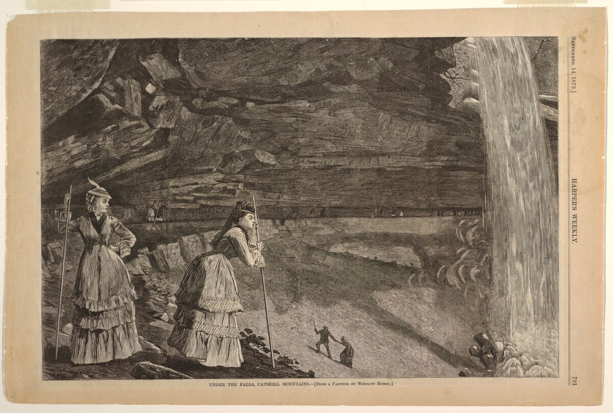 Sob as Cataratas, Montanhas Catskill de after Winslow Homer