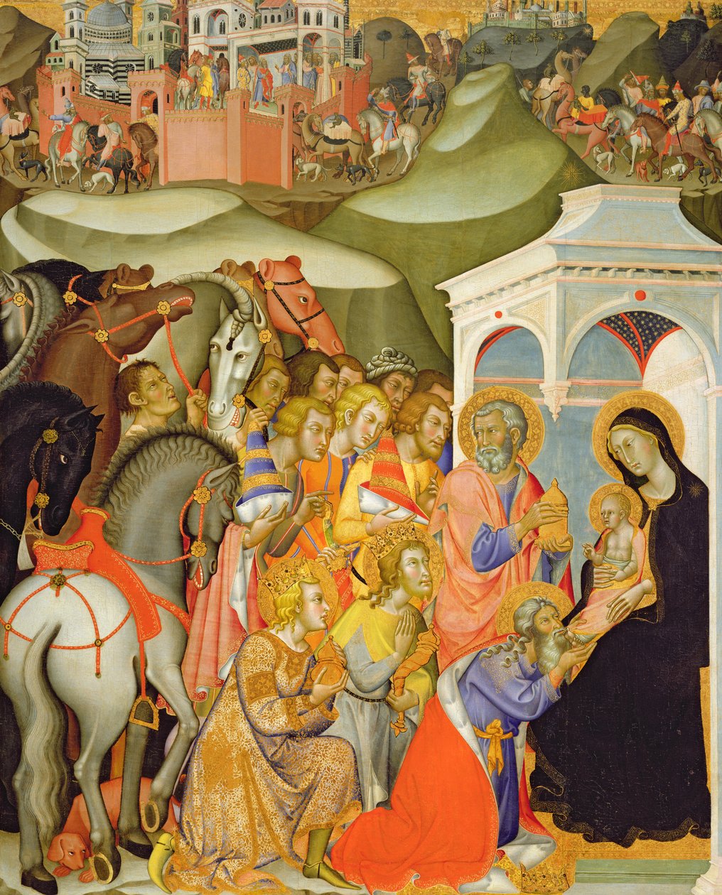 A Adoração dos Magos, c.1380 de also Manfredi de Battilori Bartolo di Fredi
